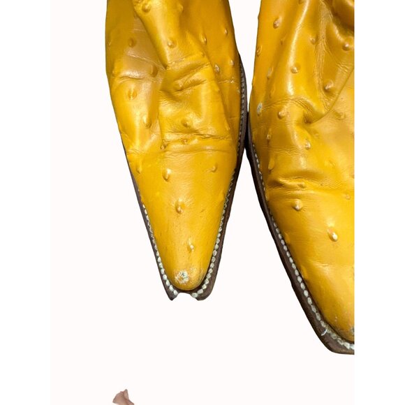 Potrero men’s leather orange western cowboy boots shoes size 8 SKU 4283 main image 14